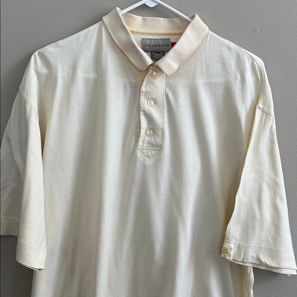 Cutter and Buck pale yellow short sleeve polo shirt size medium - Picture 15 of 15